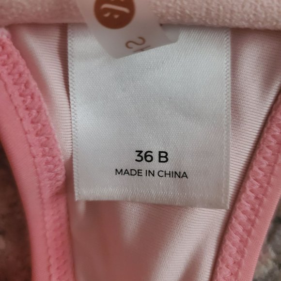 Set Of 2 Shade & Shore Light Lift & Lined Smocked Bikini Top In Pink & White 36B - Picture 10 of 10